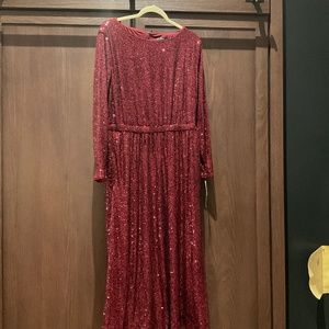 Maggy London cherry sequin dress size 16